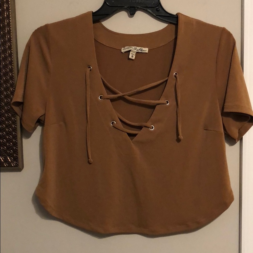 Dark mustard yellow crop top